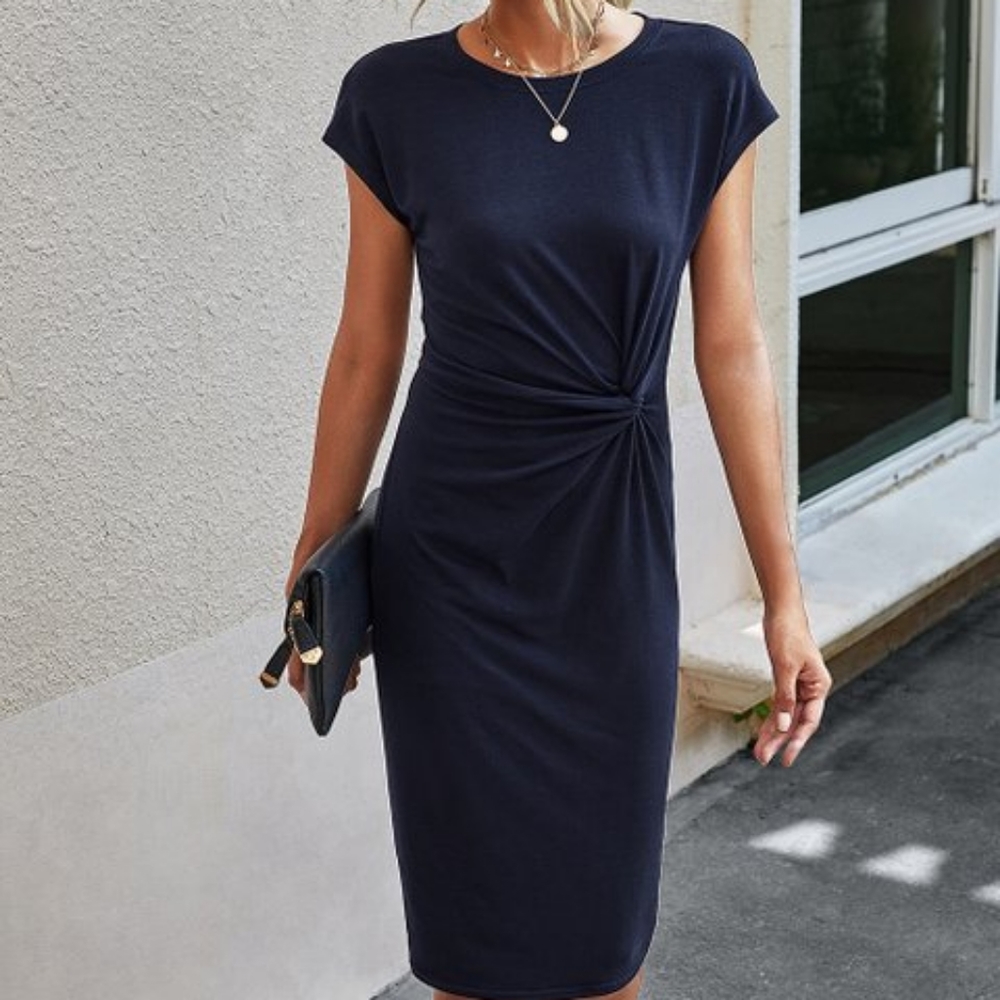 Navy twist dress